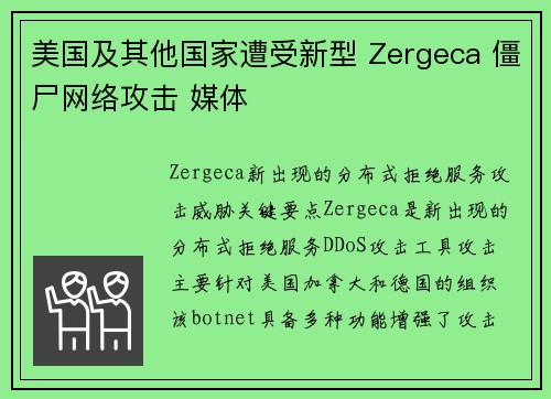 美国及其他国家遭受新型 Zergeca 僵尸网络攻击 媒体